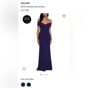 XSCAPE
Off-The-Shoulder Ruched Gown